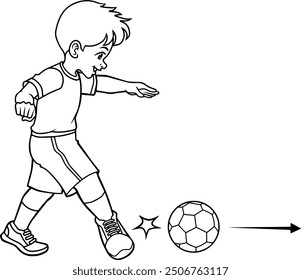 kick the ball with the inside of the foot