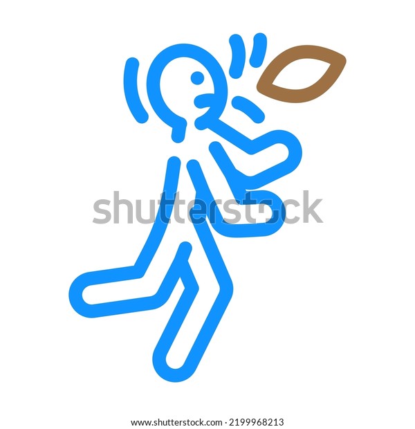 kick ball man accident color\
icon vector. kick ball man accident sign. isolated symbol\
illustration