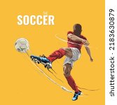 kick the ball soccer illustration	