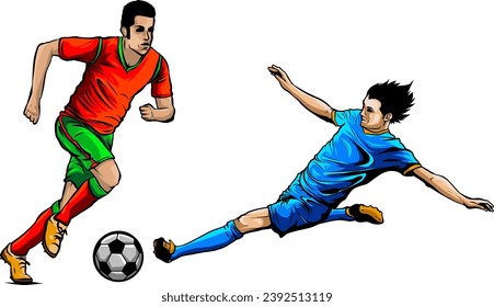 pulse la ilustración del vector del fútbol de bola. dibujo a mano digital