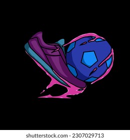 Kick a ball vector illustration 