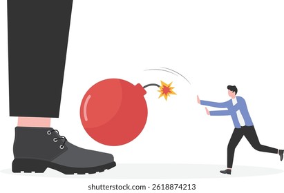Kick a big rock to solve obstacles

