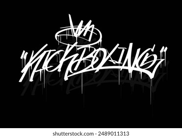 KICK BOXING Graffiti Tag Stil Design