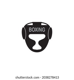 Kick Boxing Helmet Icon Silhouette Illustration flat design.
