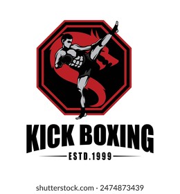 Kick Boxing Logo. Kick Boxing Martial arts Logo Vector