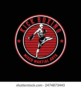 Logo de Kick Boxing. Kick Boxeo Artes marciales Logo Vector