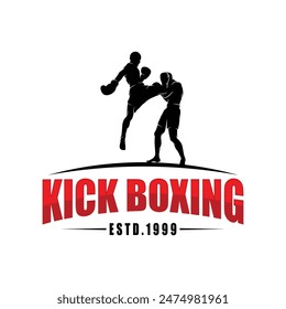 Logo de Kick Boxing. Kick Boxeo Artes marciales Logo Vector