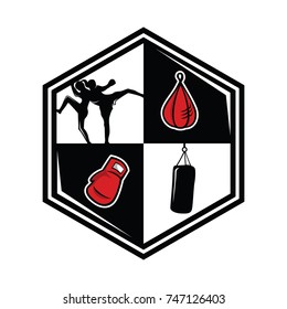 Kick Boxing and Martial arts Logo Vector