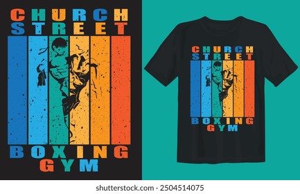 Kick boxing t-shirt design. Boxing gym.