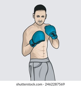 Kick Boxing Vector Illustration Graphic
