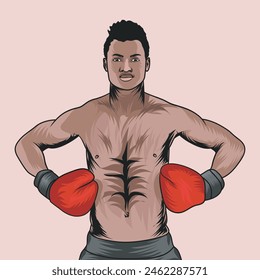 Kick Boxing Vector Illustration Graphic