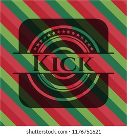 Kick christmas emblem background.