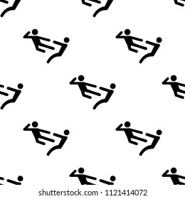 kick in flight icon. Element of Fight icons for mobile concept and web apps. Pattern repeat seamless kick in flight icon can be used for web and mobile apps on white background