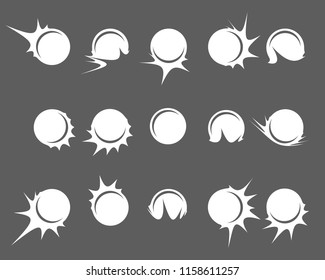 Kick and flying balls with motion simple logo template for sport. Vector illustration