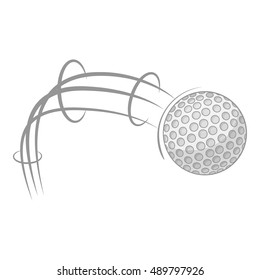Kick of golf ball icon in cartoon style isolated on white background. Game symbol vector illustration