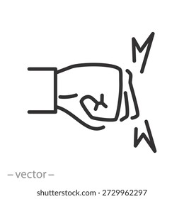 kick hand icon, punch line art vector
