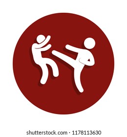 kick icon in badge style. One of Fight collection icon can be used for UI, UX