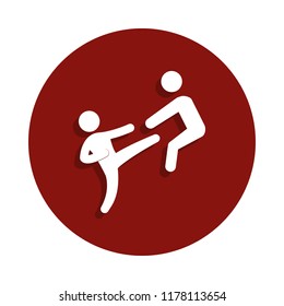 kick icon in badge style. One of Fight collection icon can be used for UI, UX