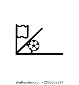 kick icon from the corner of the field with a white icon