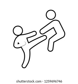kick icon. Element of Fight for mobile concept and web apps icon. Thin line icon for website design and development, app development