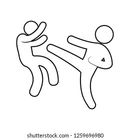 kick icon. Element of Fight for mobile concept and web apps icon. Thin line icon for website design and development, app development