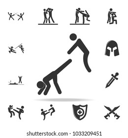 kick icon. Set of Cfight and sparring element icons. Premium quality graphic design. Signs and symbols collection icon for websites, web design, mobile app on white background