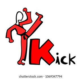Kick karate symbol