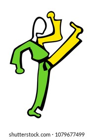 Kick karate symbol
