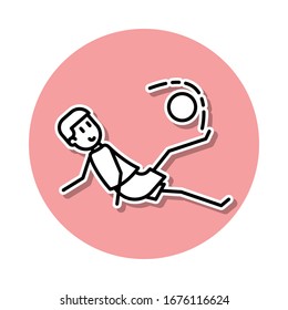 kick kicker sticker icon. Simple thin line, outline vector of Soccer in action icons for ui and ux, website or mobile application