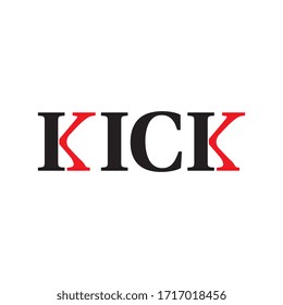 KICK letter logo design vector