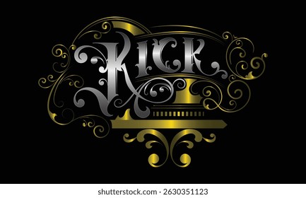 KICK lettering custom style design
