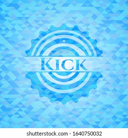Kick light blue emblem. Mosaic background