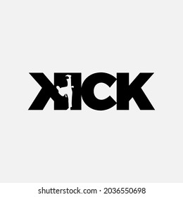 kick logotype blend with negative space person kicking