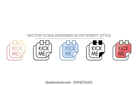 Kick Me icon design with white background stock illustration