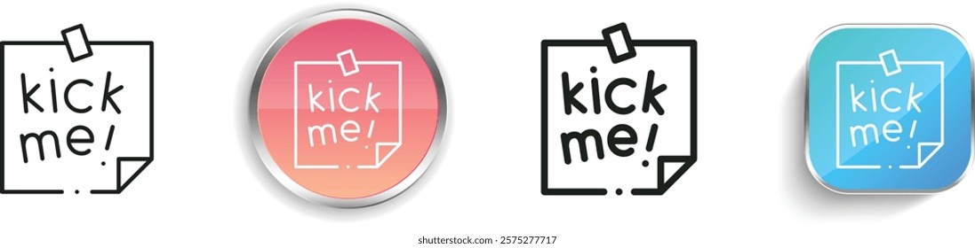 kick me icon. Thin Linear, Regular and Button Style Design Isolated On White Background