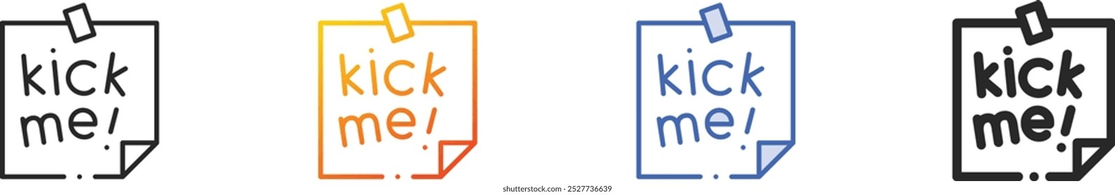 kick me icon.Thin Linear, Gradient, Blue Stroke and bold Style Design Isolated On White Background