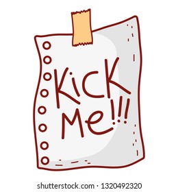 kick me message in paper fools day