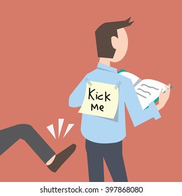 Kick me:April fool day concept-vector