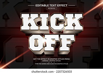 Kick off 3D editable text effect template