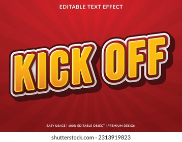 kick off editable text effect template with abstract background and 3d style use for business brand and logo