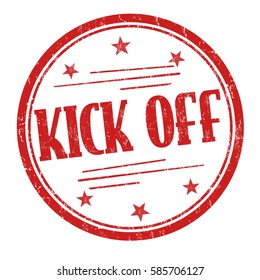 Kick off grunge rubber stamp on white background, vector illustration