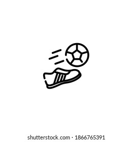 Kick off icon. Soccer or football icon. Simple, flat, outline, black.