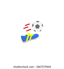 Kick Off Icon. Soccer Or Football Icon. Simple, Flat, Color.