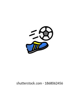 Kick Off Icon. Soccer Or Football Icon. Simple, Flat, Outline, Color, Black.