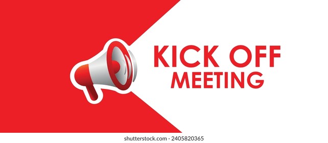 kick off meeting sign on white background