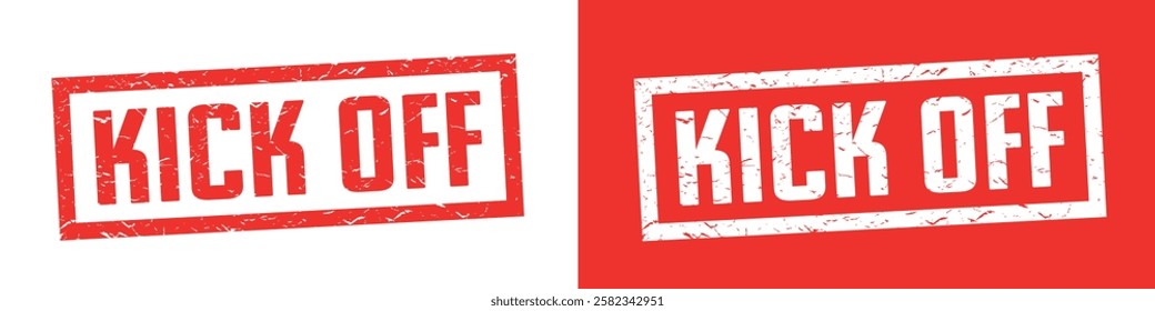 Kick off red stamp vector