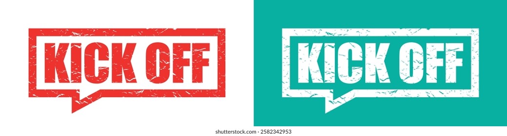 Kick off red stamp vector