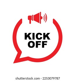 kick off sign on white background