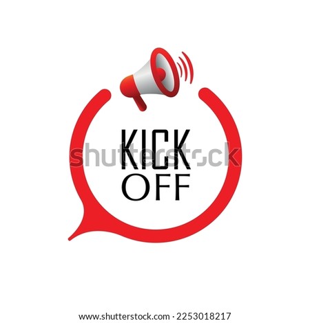 kick off sign on white background