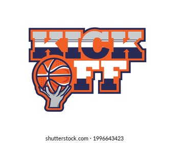 kick off tournament minmalist Basketball ball logo for teams and events